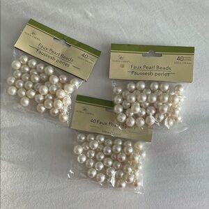 Faux Pearl Beads 40 Count